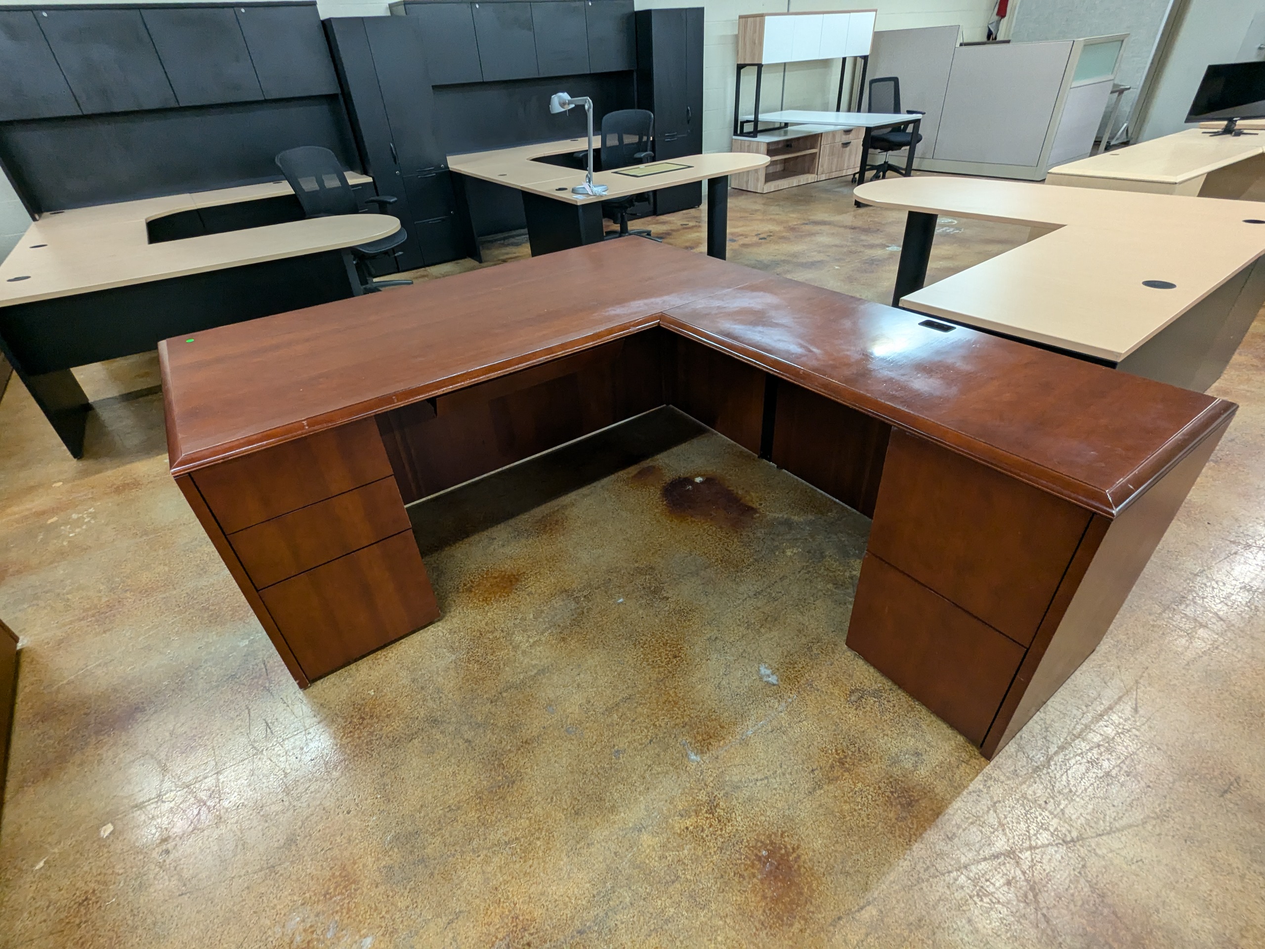 Used Cherry L Shape Desk