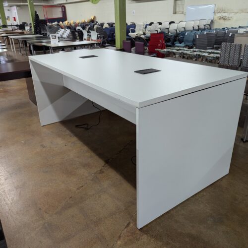 White Collaborative Table with Power Modules