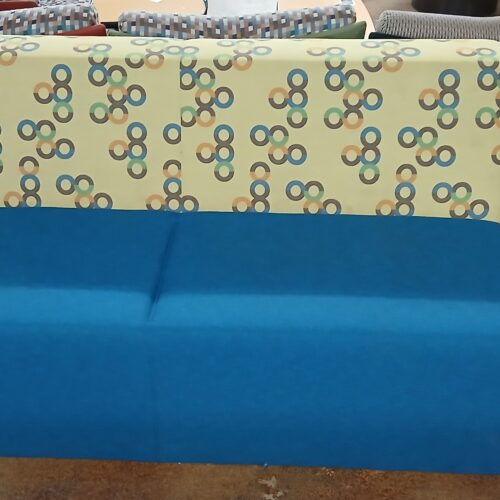 Blue sofa with patterned backrest 54499 (1)