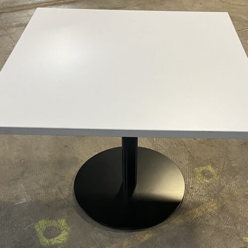 Square Table White Top Black Base 3695_2 - 55094
